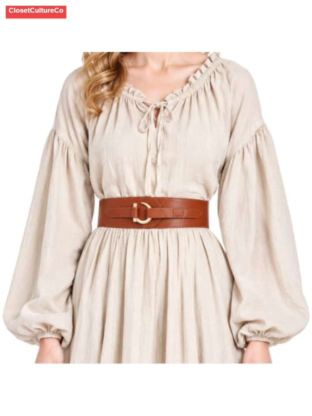 Women Faux Leather Elastic Waistband Vintage Hook Belt Adjustable
